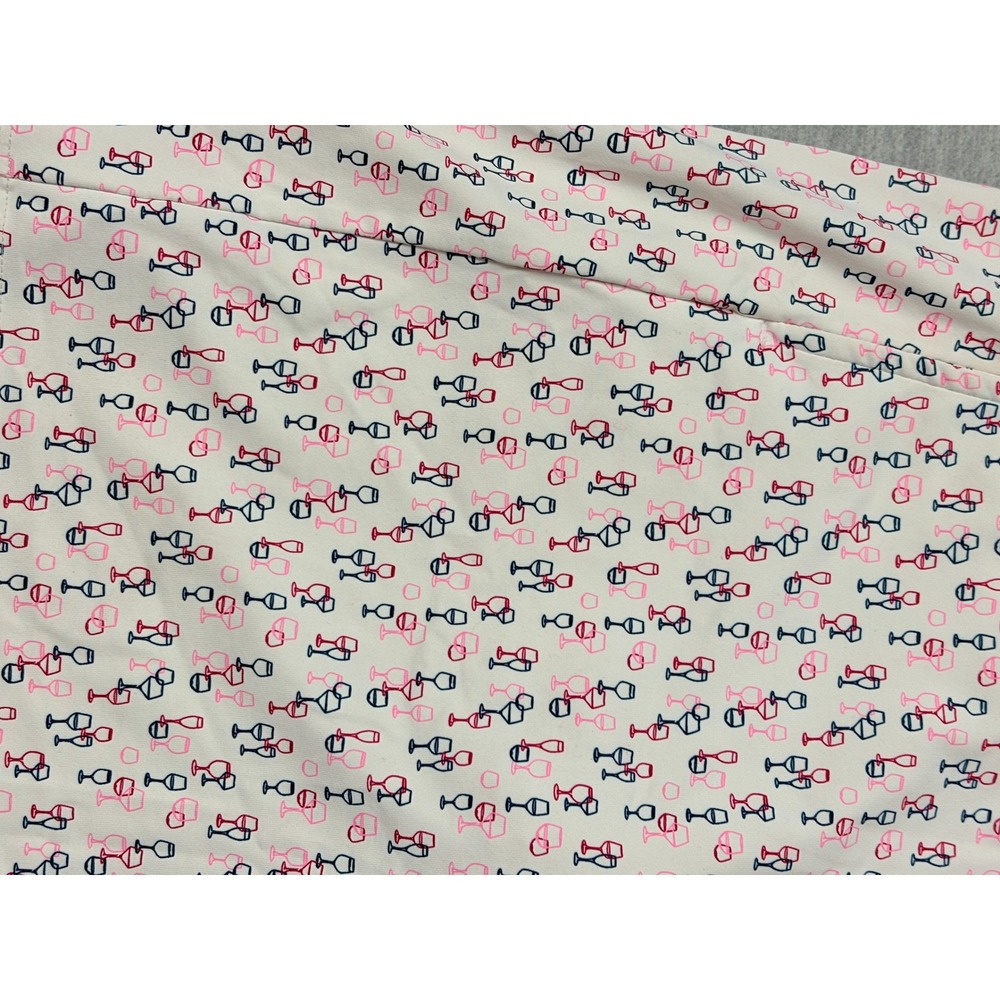 SanSoleil UV 50 Golf Skort Womens XS White Wine Glass Print Athletic Navy Pink - Picture 12 of 13